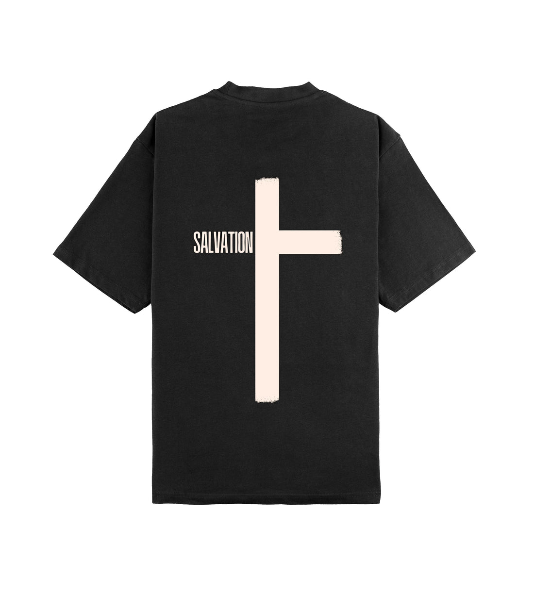 RidderStone Salvation T-Shirt for men – black cotton tee with minimal Christmas symbol, perfect for holiday streetwear
